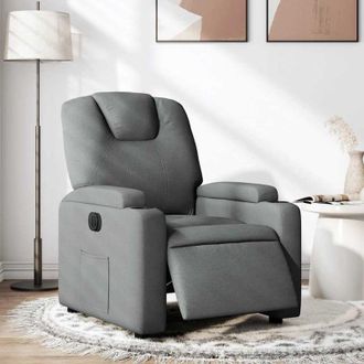 vidaXL Sill&oacute;n Reclinable El&eacute;ctrico De Tela Gris Oscuro Vidaxl