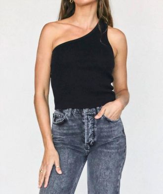 perfectwhitetee Call Me Tank Top In True Black