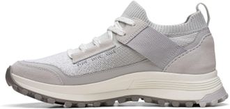 Clarks Womens ATL Trek Knit Wp Shoes, Color Light Grey, Size: 5 UK