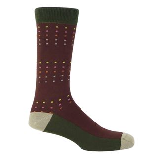 Peper Harow Square Polka Mens Socks - Autumn
