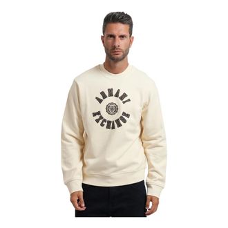 A|X Armani Exchange Sudadera de cuello redondo con logo - Sweatshirts & Hoodies - Hombre - Beige - 2XL