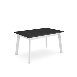 Skraut Home Skraut Home - Mesa Comedor, Mesa Fija Cocina Y Sal&oacute;n, 140, Para 6 Comensales, Patas De Madera, Estilo Moderno, Negro