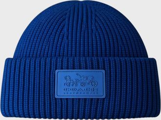 Coach Womens Coach Patch Beanie True Blue - Navy