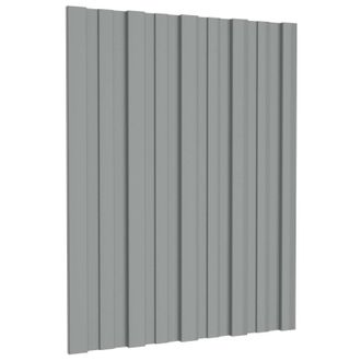 vidaXL Panel De Techo 36 Pcs Gris 60 X 45 Cm Acero Galvanizado Vidaxl