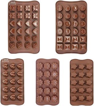 OEM 5 Moldes De Chocolate, Moldes De Silicona, Molde Antiadherente Para Chocolate, Molde De Silicona 3d Para Pastel, Chocolate, Gelatina