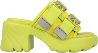 Bottega Veneta Leather mules - Dames - Muiltjes - Geel - 37 EU - Schoenen