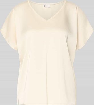 Vera Mont Blusenshirt aus Satin mit V-Ausschnitt in Hellgelb, Gr&ouml;&szlig;e 34