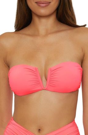 BECCA by Rebecca Virtue Color Code Bandeau Bikini Top in Coral Reef at Nordstrom, Size Medium