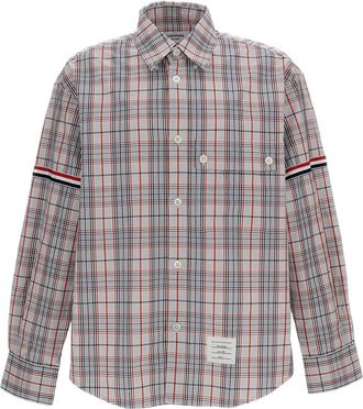 Thom Browne Oversized Multicolor Check Shirt with Grosgrain Details