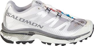 Salomon White Mesh Synthetic Overlay Sneakers