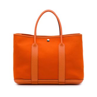 Herm&egrave;s Pre-owned Hermes Toile and Negonda Garden Party 36 Tote Ladies G4RECJGBYKEBWK7L