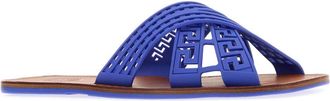 Versace Mens Rubber Crossover Sandal Blue