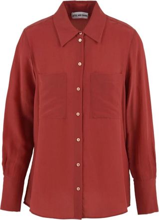 Attic and Barn Rode Blouse met Model Atsh 004 - Dames - Overhemden - Rood - M - Overhemden