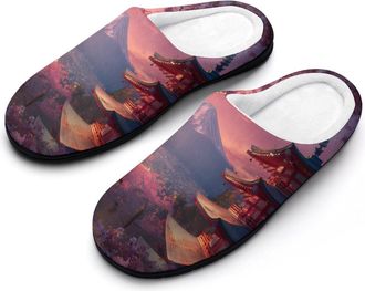 Generic Japan Chureito Pagoda Mt Fuji Womens Slippers Winter Warm House Shoes Indoor Outdoor Hotel Slipper