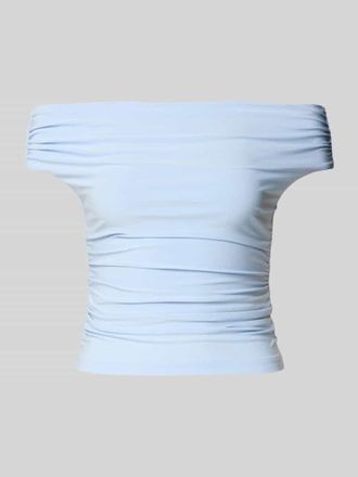 Forever New Slim Fit T-Shirt mit Raffungen Modell Mimi in Hellblau, Gr&ouml;&szlig;e 32