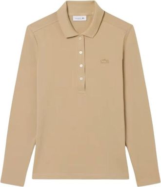 Lacoste Polo Slim Fit in Petit Piqu&eacute; di Cotone Stretch - - Tops - Donna - Beige - 4XS