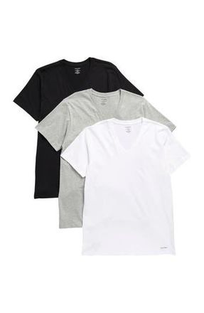 Calvin Klein 3-Pack Cotton V-Neck T-Shirt in Mp1 1Gr Hthr 1W at Nordstrom Rack, Size X-Large