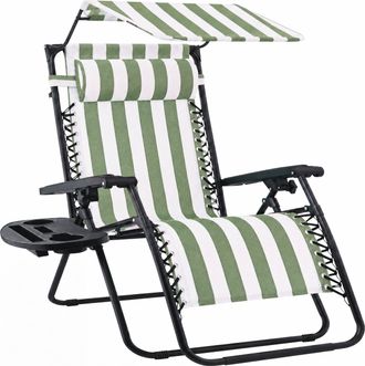 Best Choice Products 30 Extra Wide Folding Zero Gravity Patio Lounge Chair w/Canopy Shade