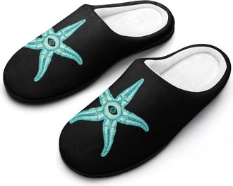 Generic Starfish Monster Funny Mens Cotton Slippers Soft Non-Slip Rubber Sole House Slipper Indoor Outdoor