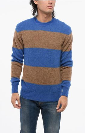 Altea Crew Neck RUGBY Alpaca Blend Sweater with Awning Motif size L