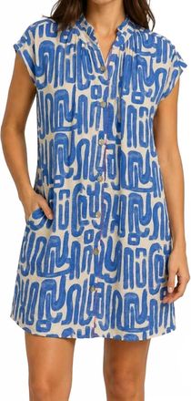 THML Clothing Coastal Maze Dress In Blue