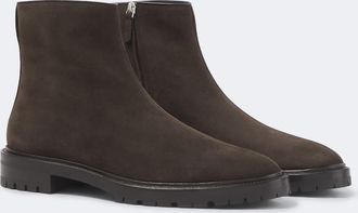 The Row Moto suede ankle boots