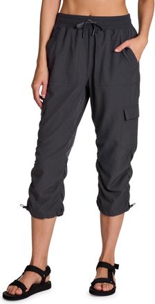 Avalanche Womens Lightweight Capri Pant Cropped Everyday Quick Drying Hiking Capri Weekend Pant with Pockets, Dark Grey Shadow Stripe, Medium