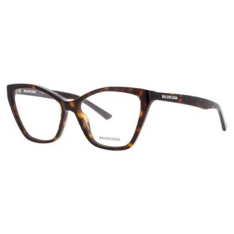 Balenciaga Ladies Brown Geometric Eyeglass Frames Balenciaga-Bb0405O-002-57
