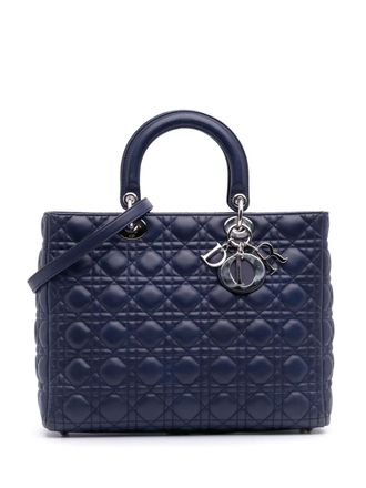 Dior 2010 Cannage Lady Dior grote tas - Blauw