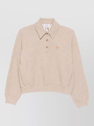 Maison Kitsun&eacute; ribbed cotton polo sweatshirt
