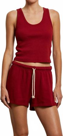 perfectwhitetee Layla French Terry Sweat Shorts In Maple
