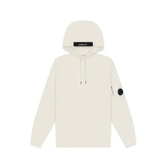 C.P. Company C.P. Company, Hoodies, male, White, XL, White Hoodie in Diagonal Raised Fleece