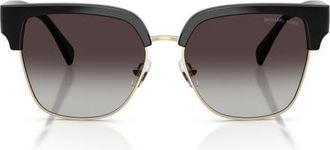 Michael Kors St. Eustatius 56mm Square Sunglasses in Black /Light Grey Gradient at Nordstrom