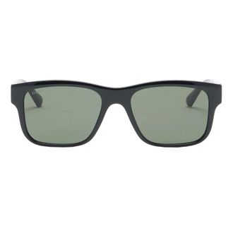 Gucci Rechthoekige Zonnebril - Heren - Zonnebrillen - Zwart - ONE Size - Leer - Accessoires