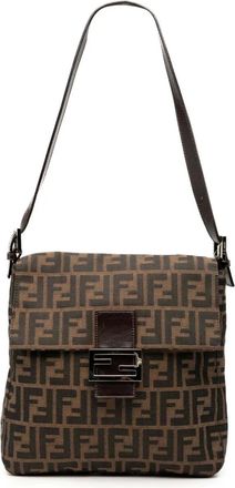 Fendi Borsa a spalla in tela con motivo Zucca 2000-2010 - Marrone