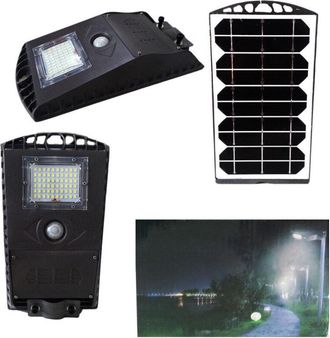 Trade Shop Trade Shop Traesio - Trade Shop - Luz De Calle Foco Solar 60 Led Smd L&aacute;mpara De Exterior Panel Solar 30w