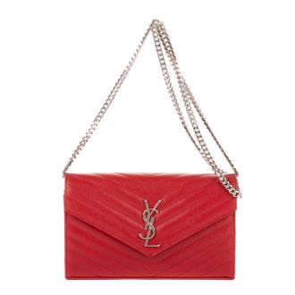 Saint Laurent Pre-owned Womens Wallet on Chain Shoulder Bag - Red - One Size