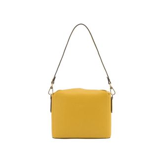 Pourchet Tassen, Dames, Geel, ONE Size, Leer, Cassetta Schoudertas