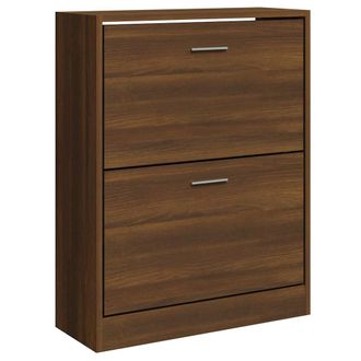 vidaXL Vidaxl - Mueble Zapatero Madera Contrachapada Marr&oacute;n Roble 63x24x81 Cm