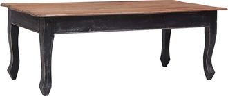 vidaXL Mesa De Centro De Madera Maciza De Caoba Negra 120x60x45 Cm