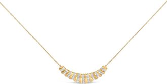 House of Brilliance Gold Vermeil 1/10 Cttw Diamond Bold Ribbed Pendant Necklace