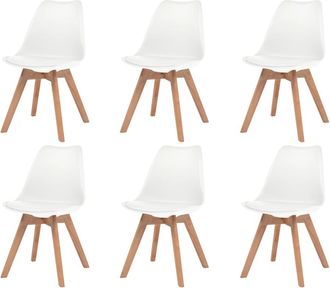 vidaXL Sillas De Comedor 6 Unidades Pl&aacute;stico Blanco Vidaxl