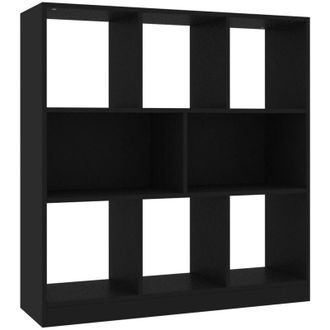 vidaXL Book Cabinet Black 97.5x29.5x100 cm Engineered Wood Vidaxl