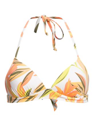 Roxy Triangel-Bikini-Top ROXY Printed Beach Classics, Damen, Gr. XL, Cup B, weiss (hellwei&szlig; subtly salty flat), 87% Nylon, 13% Elasthan, Bikini-Oberteile T