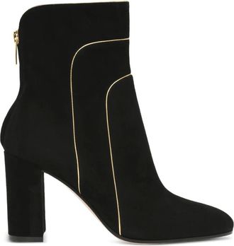 Gianvito Rossi Suède laarzen met gouden afwerking - Zwart