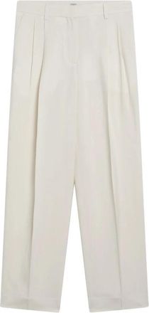 Toteme Double-Pleat Fluid Broeken - Dames - Wijde Broeken - Beige - M - Broeken