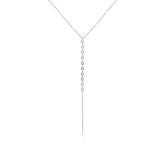 The Lovery Lariat Bezel CZ Necklace Sterling Silver
