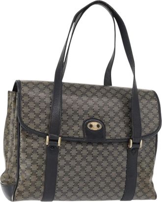 Celine Vintage Macadam Canvas Black Canvas Backpack Bag (Pre-Owned)