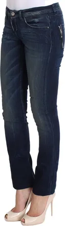 Costume National Womens Blue Wash Cotton Slim Fit Skinny Jeans Clothing