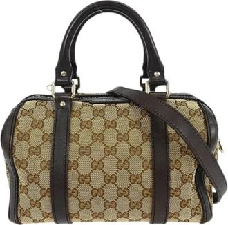 Gucci Pre-owned Handbags, female, Beige, Size: ONE SIZE Pre-owned Canvas Handbag
